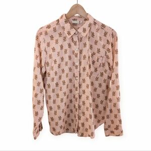 Spartina 449 Lois Pink Floral Button-Down Shirt Medium